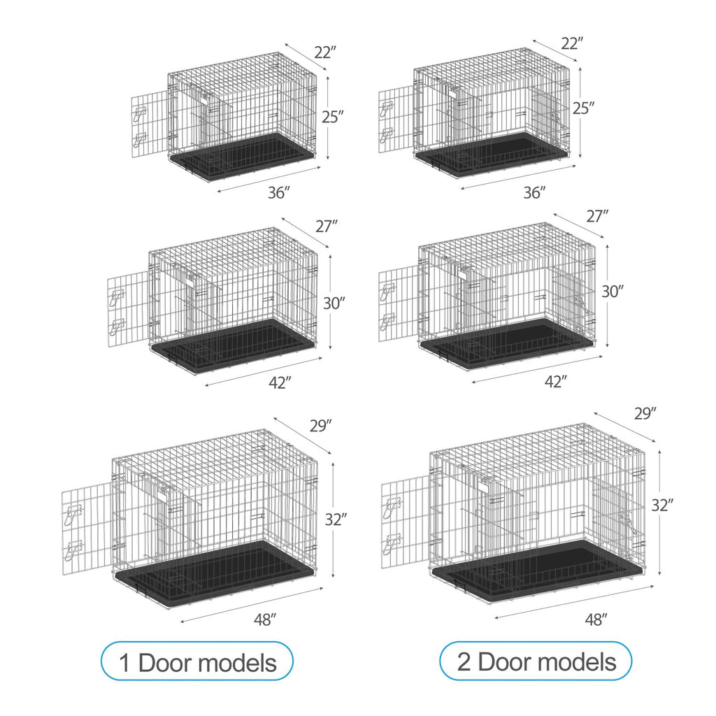36” Large Heavy-Duty Foldable Dog Crate with Divider Panel B11163