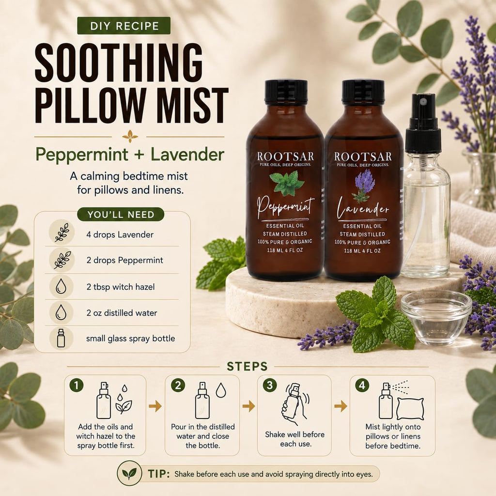 Lavender and Peppermint Essential Oils 4 Fl Oz E9418