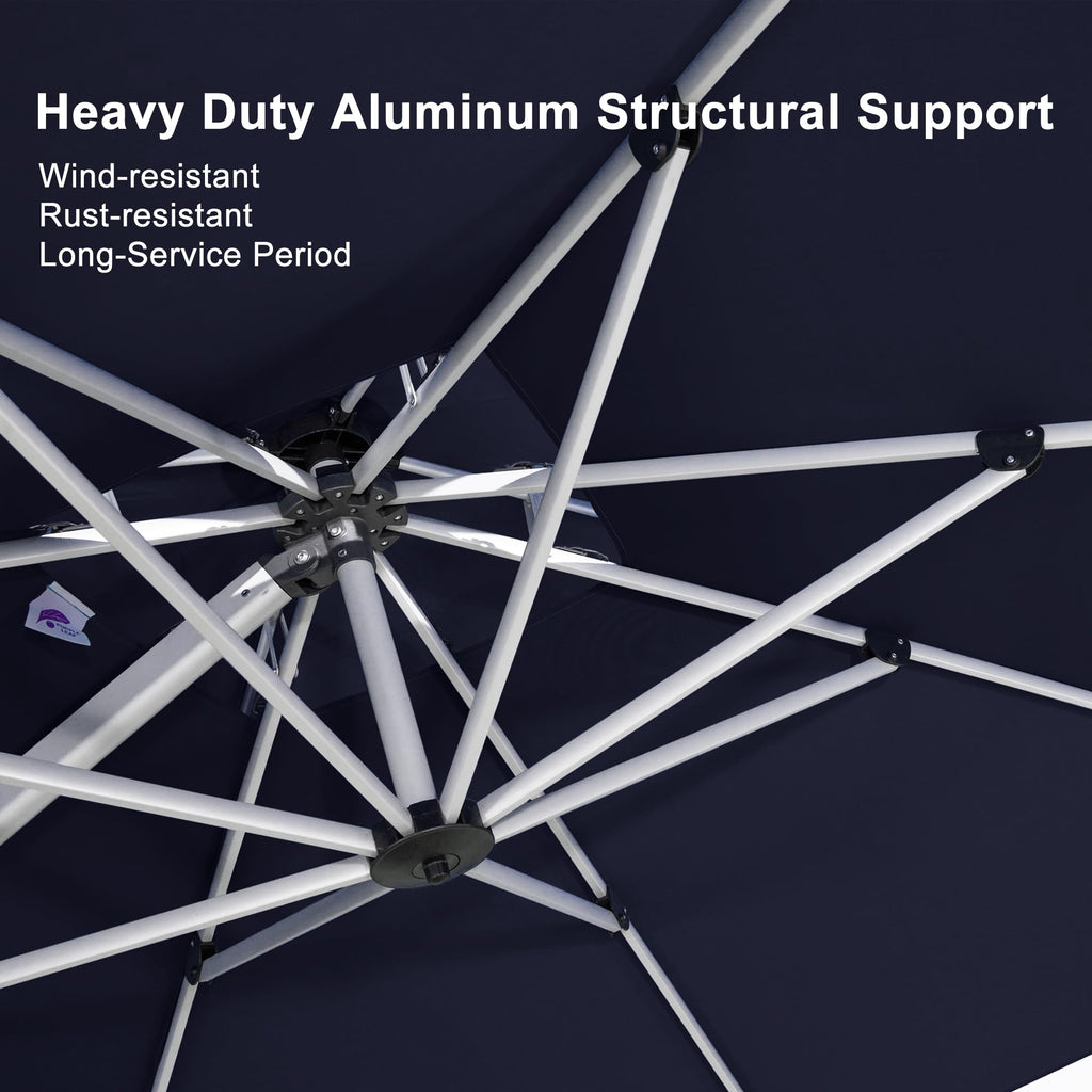 10 FT Navy Blue Cantilever Patio Umbrella U377