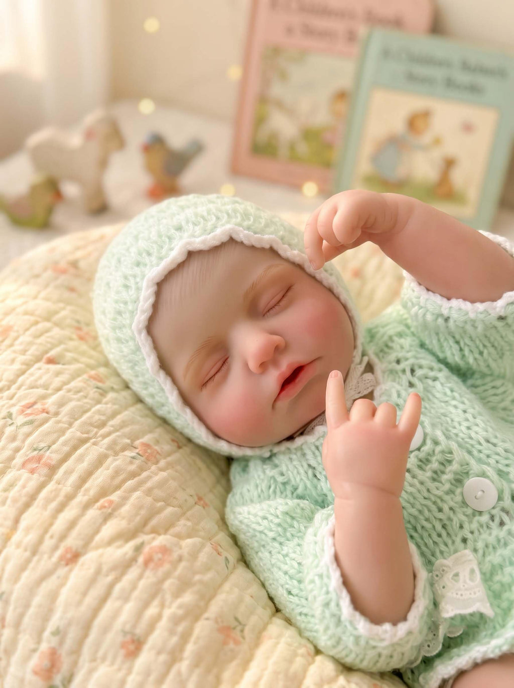 20-Inch Sleeping Reborn Baby Doll with Knitted Hat C5304