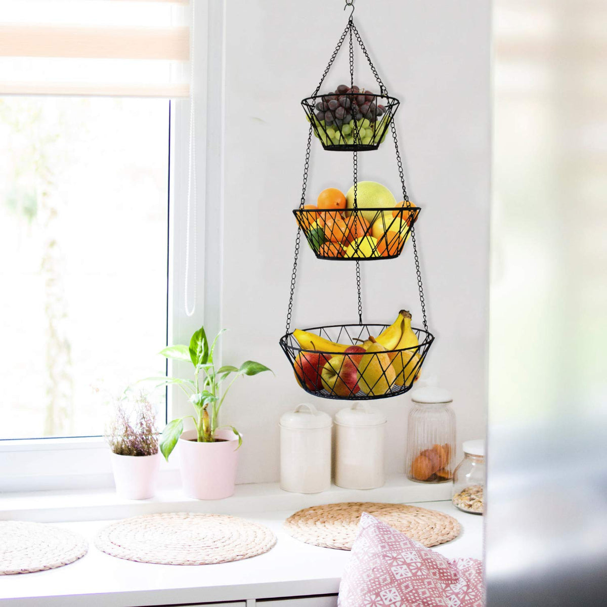 3 Tier Hanging Kitchen Fruit Basket A649375