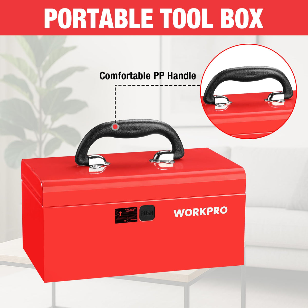 10.8" Mini Metal Tool Box with Removable Tray R75866