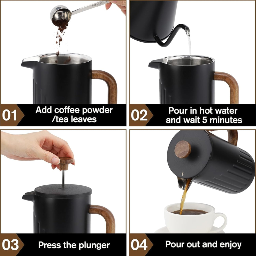 34oz Stainless Steel French Press Coffee Maker Z80102