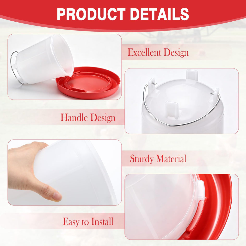 2 Pcs 2 Gallon Plastic Chicken Waterer F725