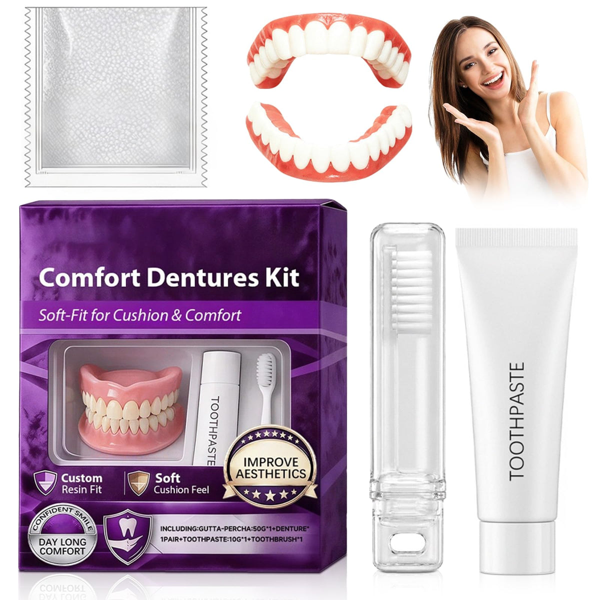 Heat Moldable Temporary Denture Kit 1 Set M7322