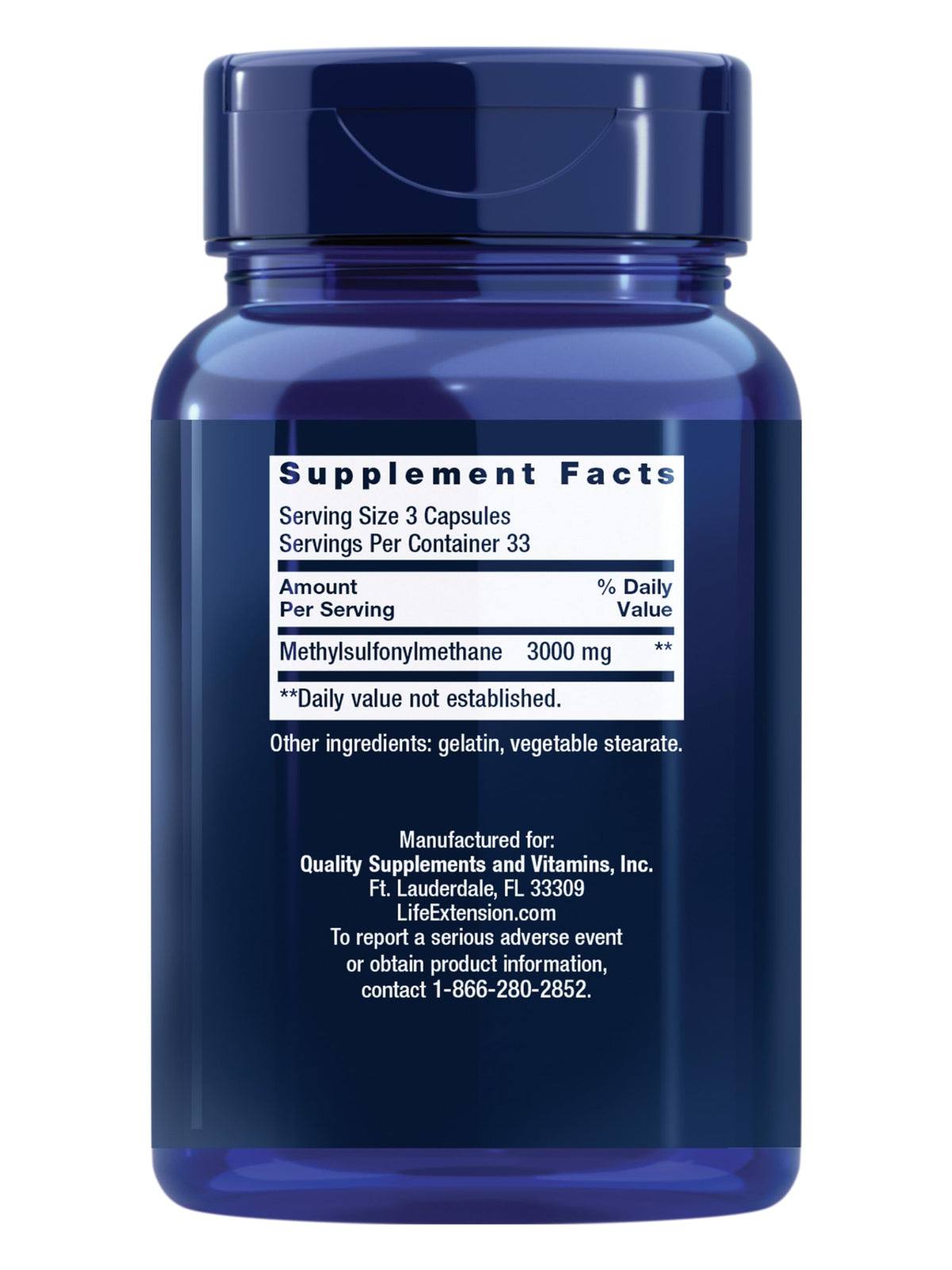 MSM 1000 mg 100 Capsules X511643