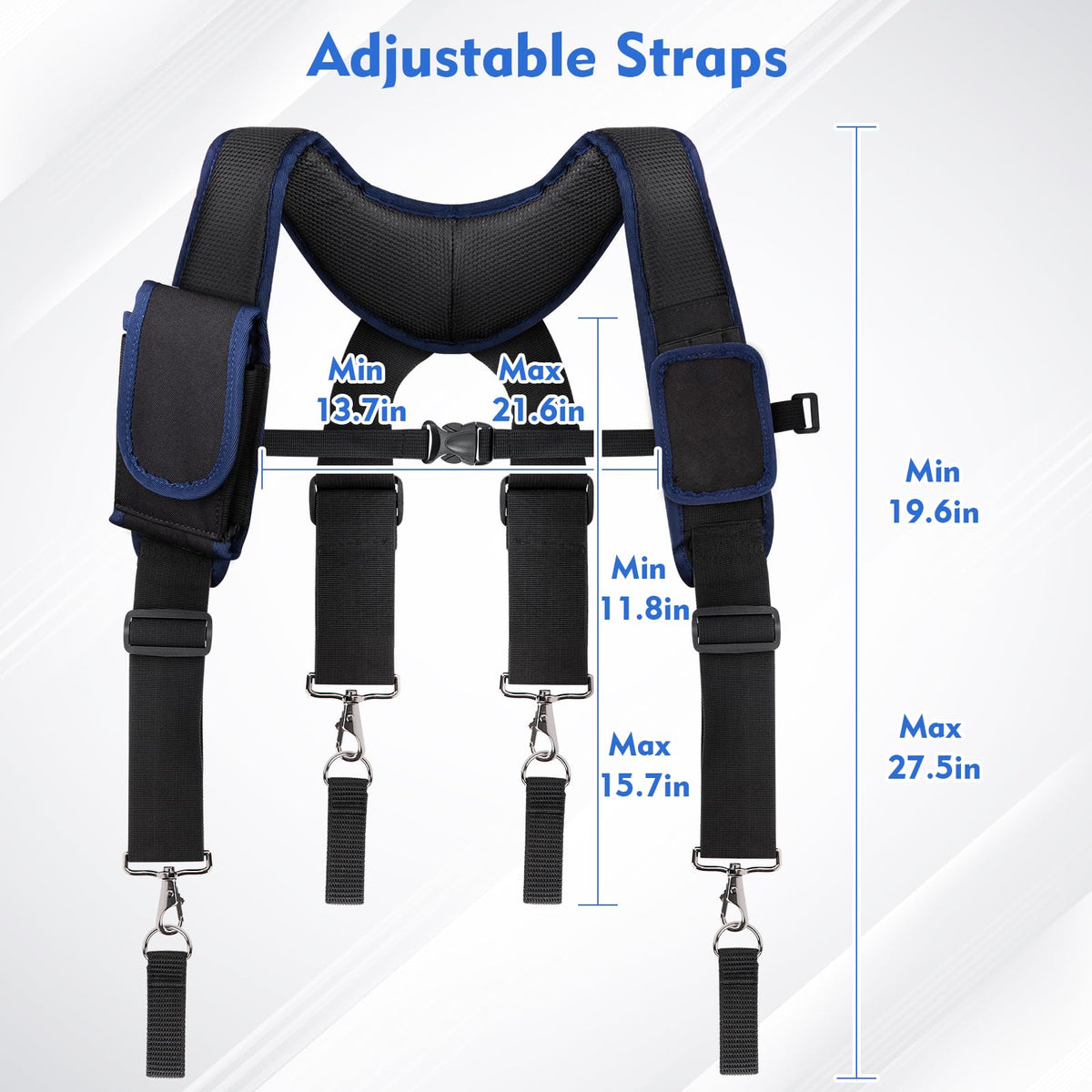 Adjustable Tool Belt with Magnetic Wristband and Pouch Pocket S6743