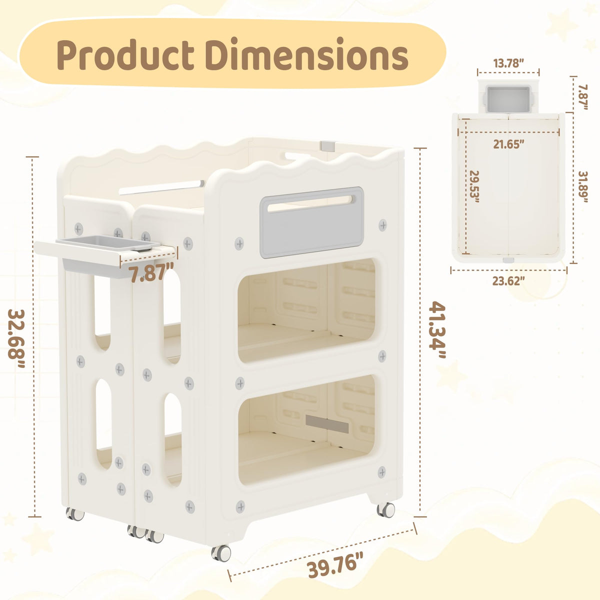Foldable Portable Baby Changing Table with Storage Baskets K9205