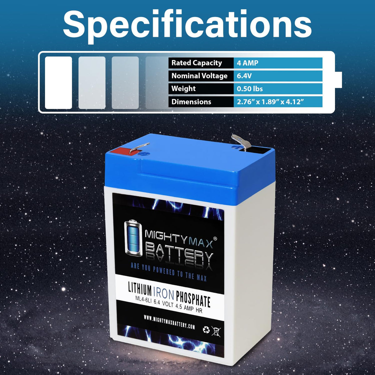 6V 4.5AH Lithium Replacement Battery F861