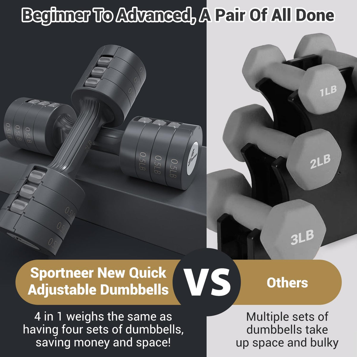 Adjustable Dumbbells Hand Weights Set O265