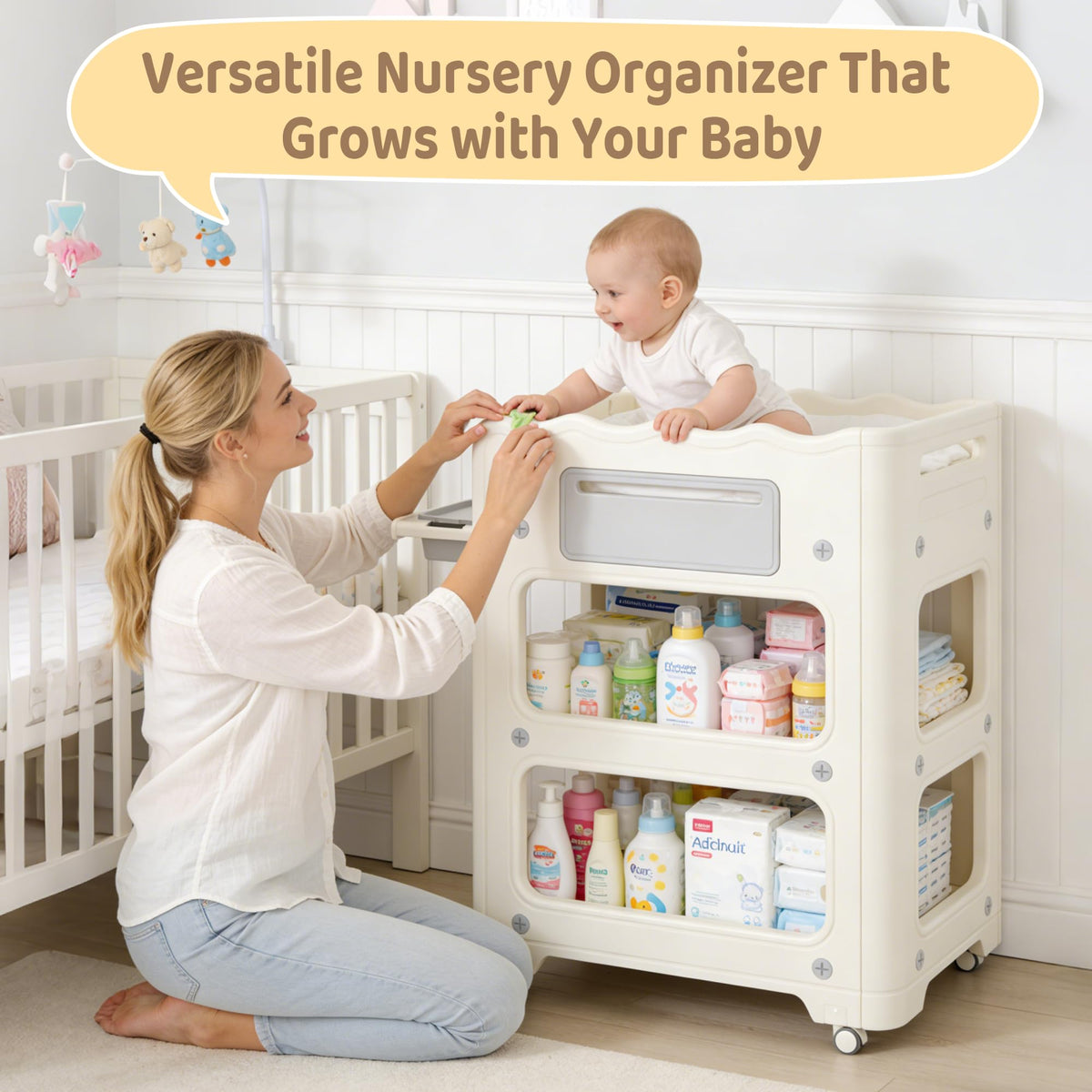 Foldable Portable Baby Changing Table with Storage Baskets K9205