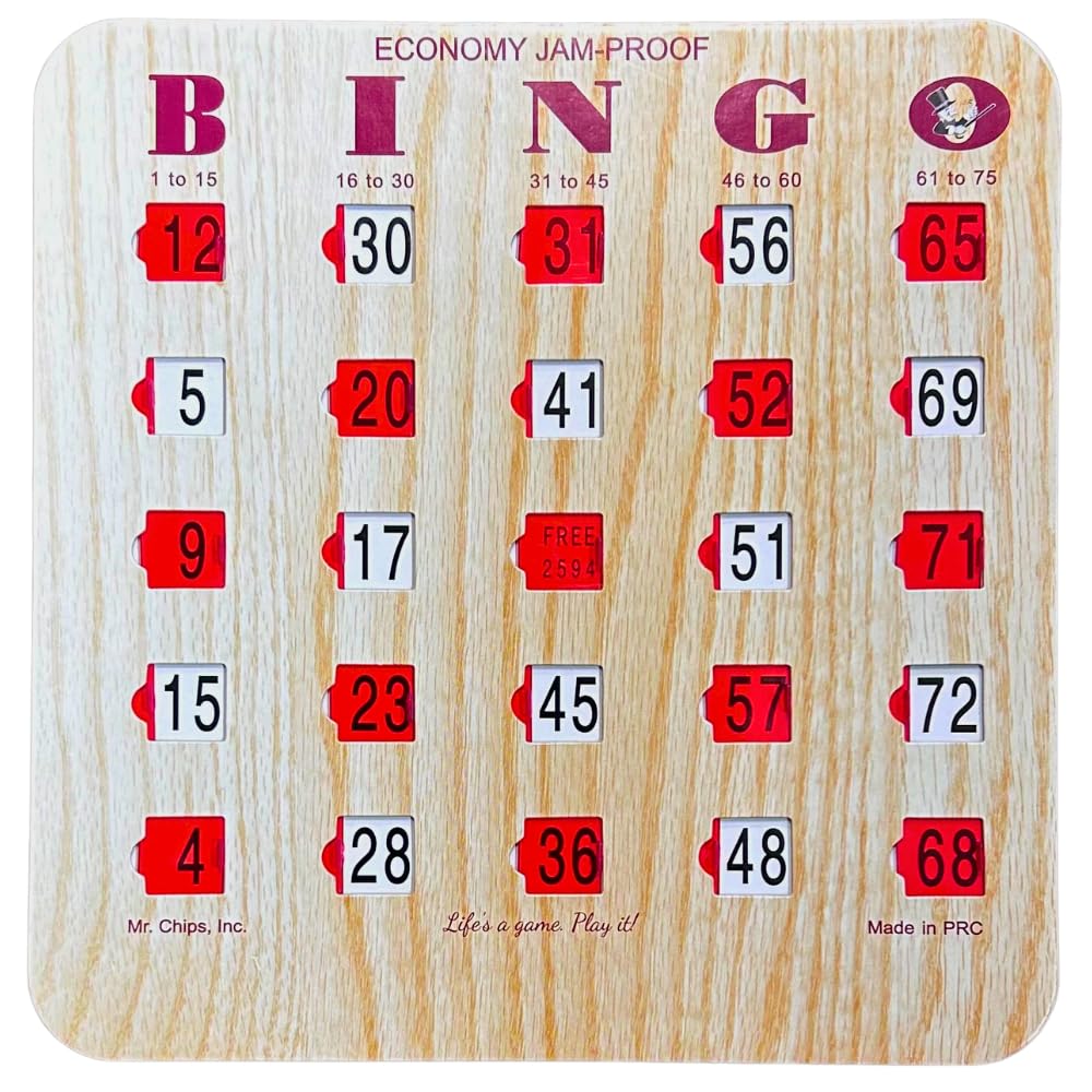 Bingo Cards with Sliding Windows 100 Pack B3161