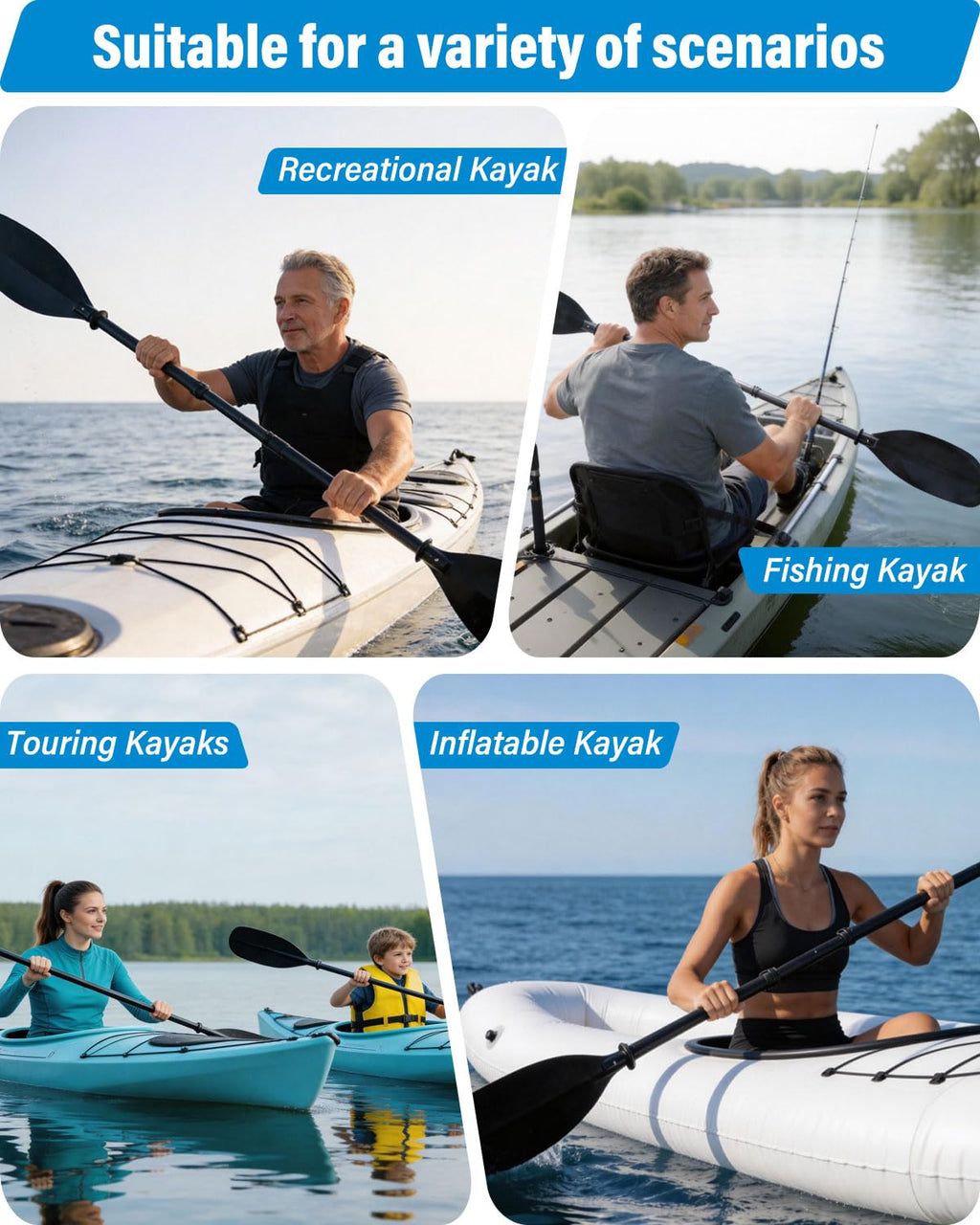 Adjustable Telescopic Kayak Paddle with Storage Bag Y780