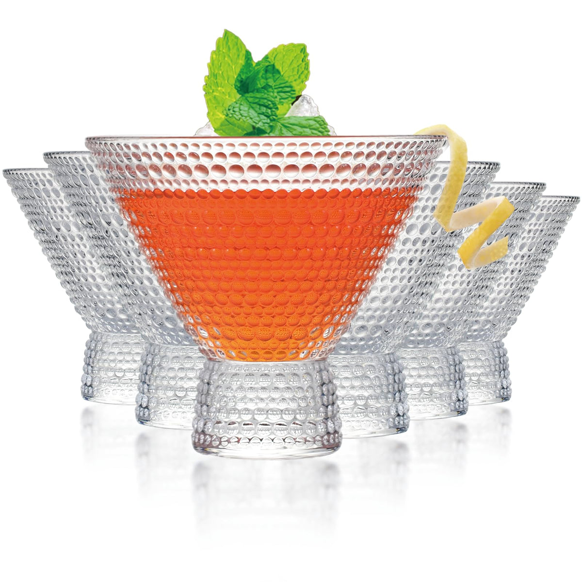 6Pcs 8.5oz Stemless Martini Glasses L5949