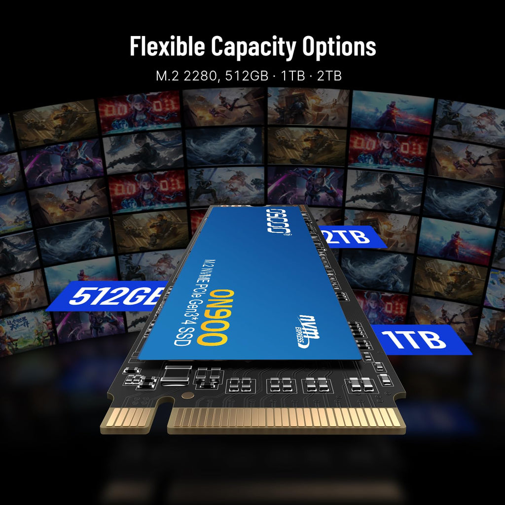 1TB PCIe Gen3.0x4 NVMe M.2 2280 SSD H512