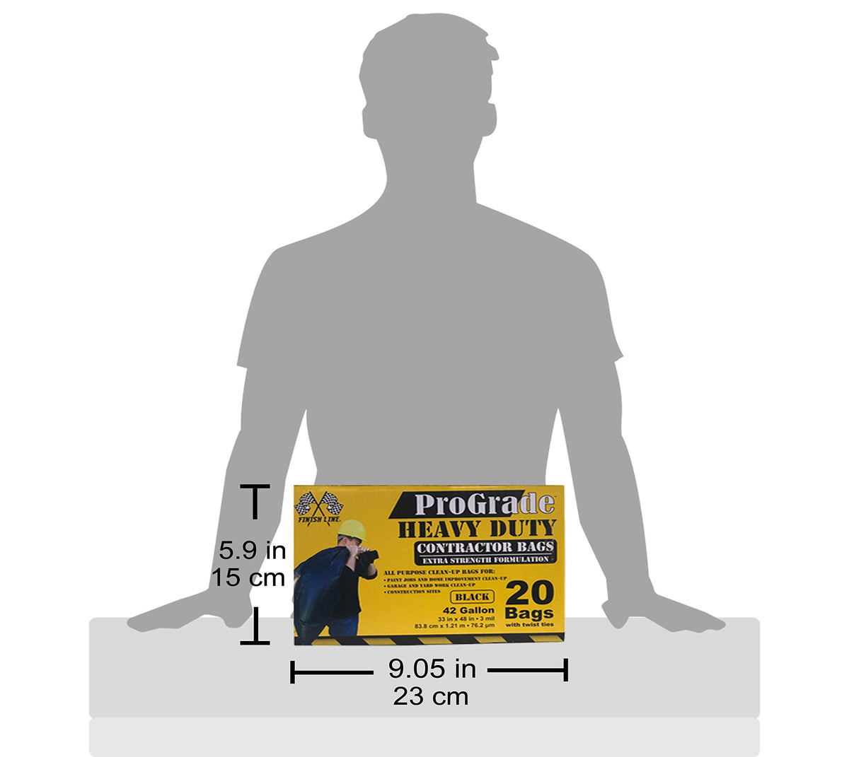 42 Gallon Black Heavy Duty Contractor Trash Bags T889022
