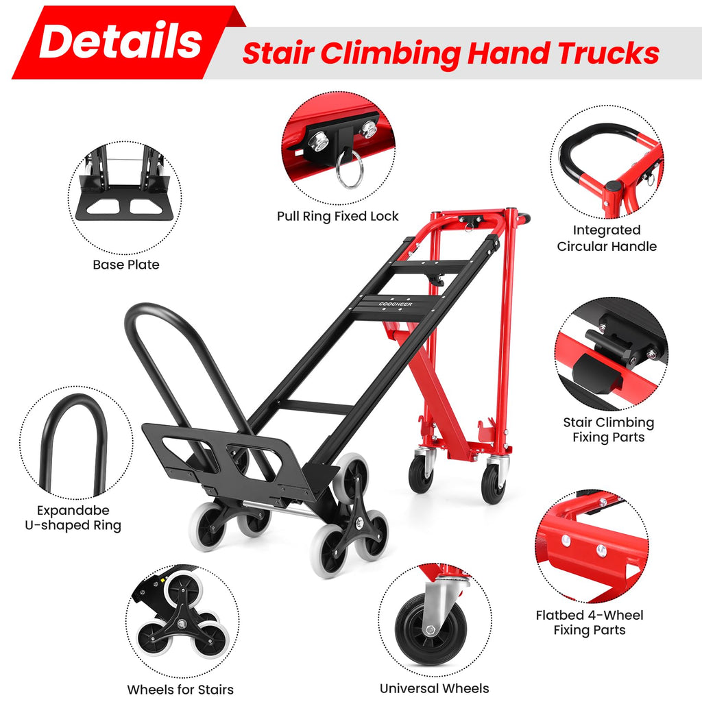 Heavy Duty 1000LBS 3 in 1 Convertible Folding Hand Truck Dolly Cart with Solid Wheels Q246