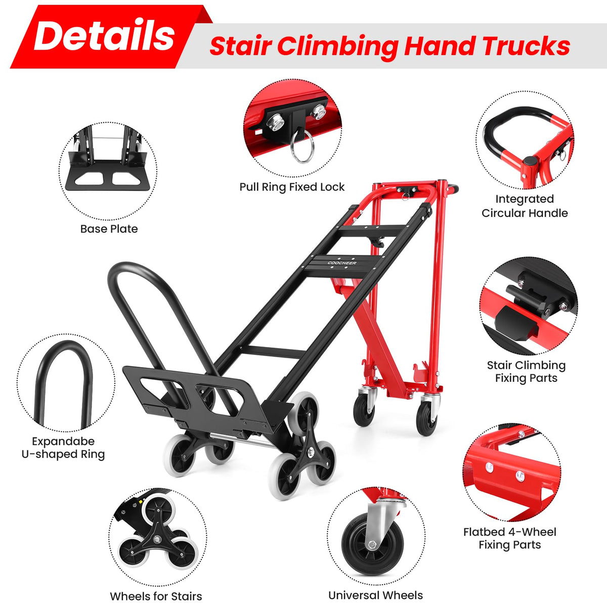 Heavy Duty 1000LBS 3 in 1 Convertible Folding Hand Truck Dolly Cart with Solid Wheels Q246