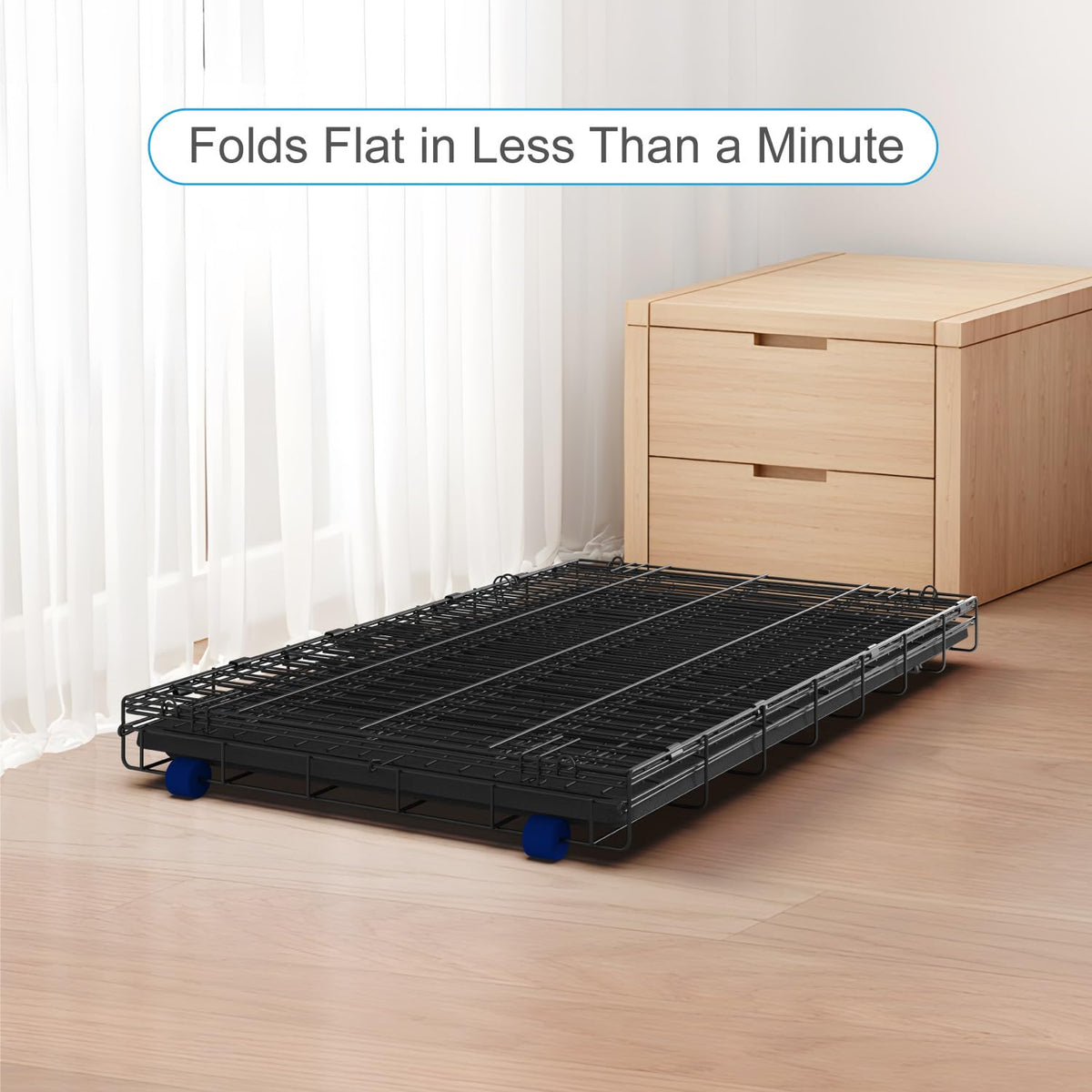 36” Large Heavy-Duty Foldable Dog Crate with Divider Panel B11163