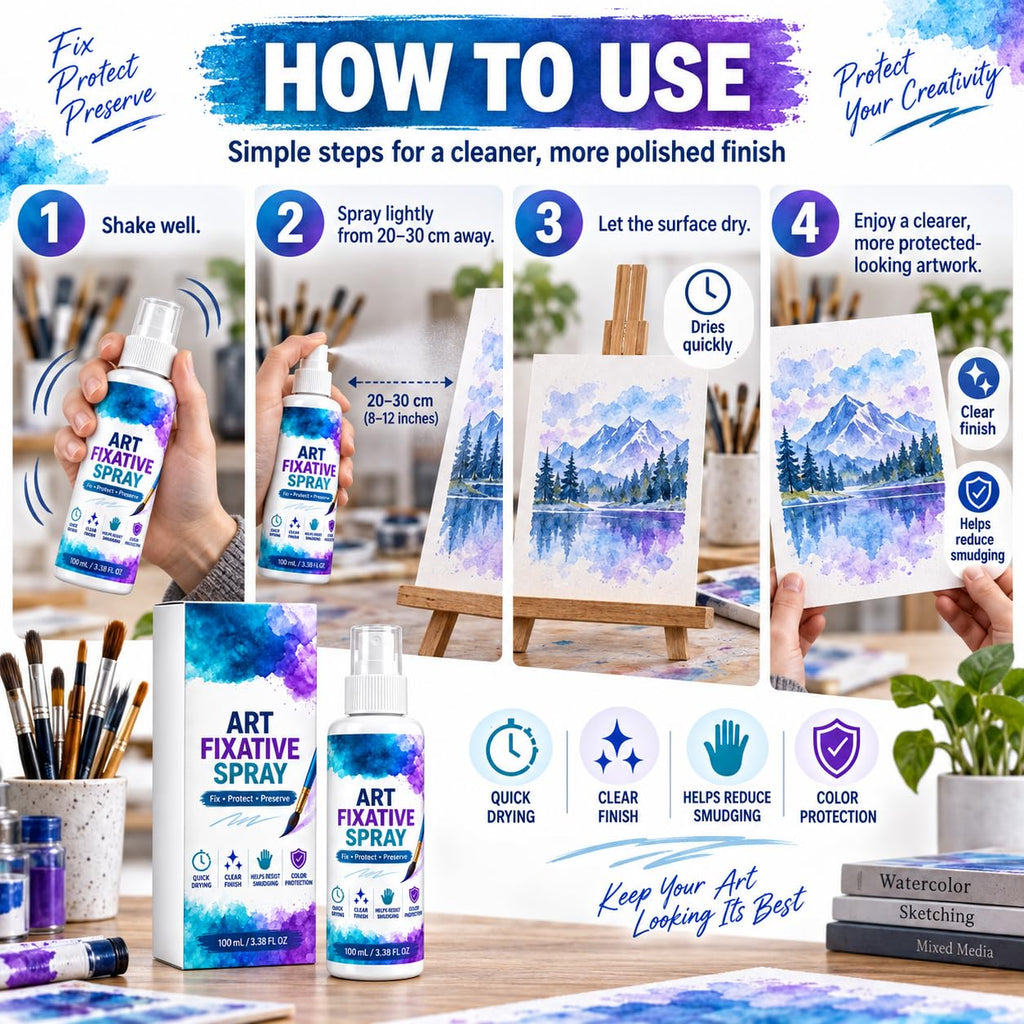Art Fixative Spray for Pencil & Mixed Media, 4 Pack H880