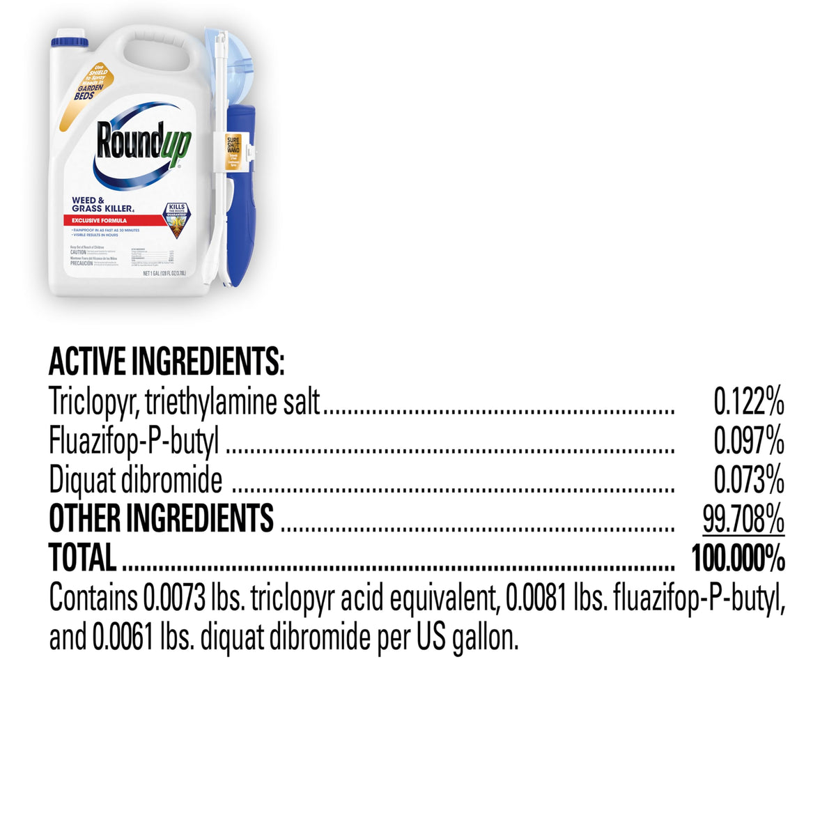 Roundup Weed & Grass Killer₄ with Sure Shot Wand, 1 gal. X7628