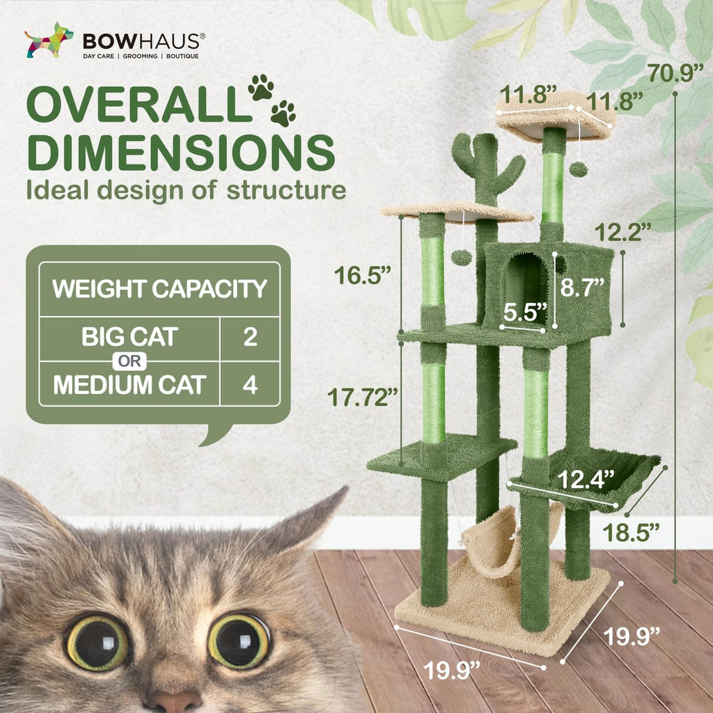 70-Inch Multi-Level Cat Tree with Plush Perch M385