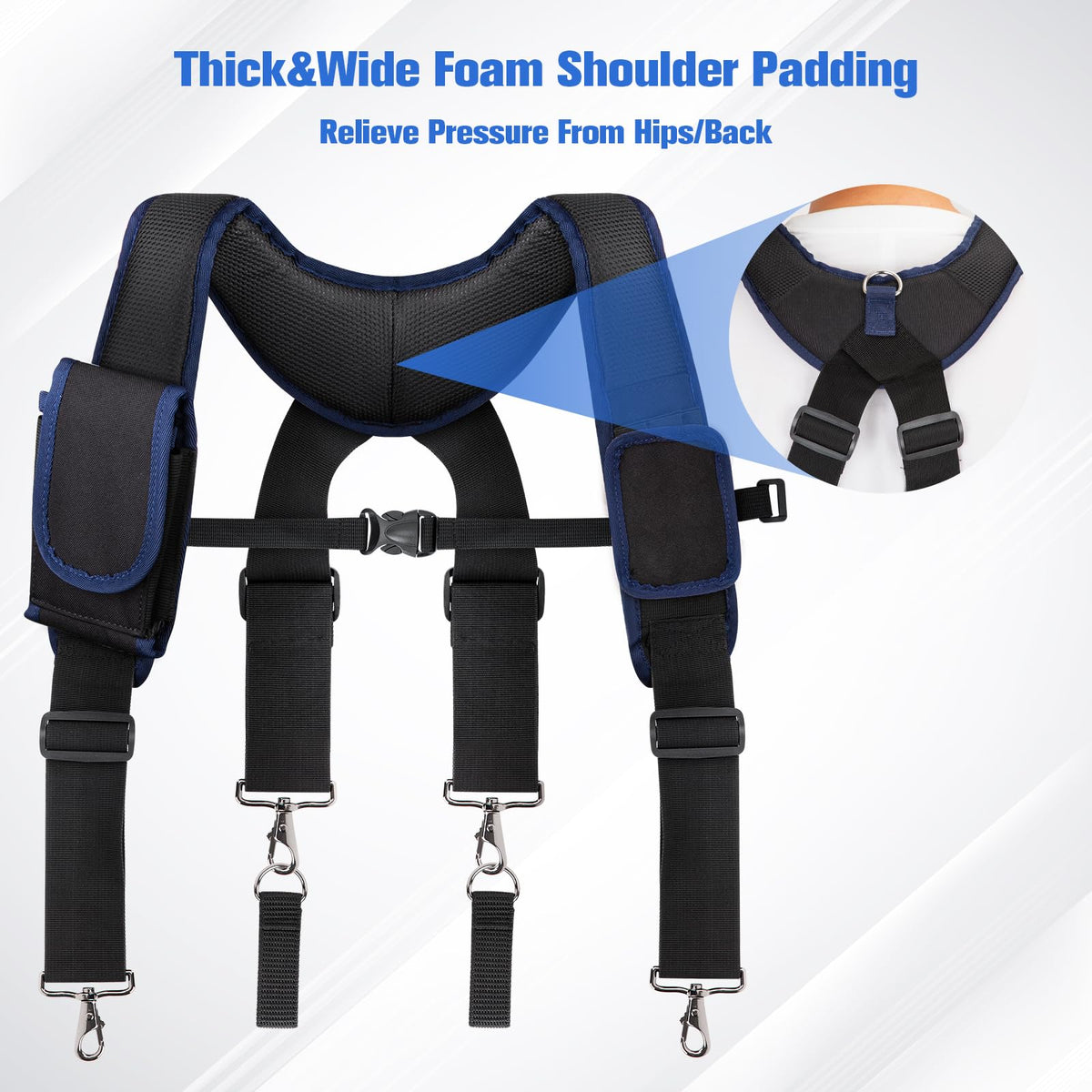 Adjustable Tool Belt with Magnetic Wristband and Pouch Pocket S6743