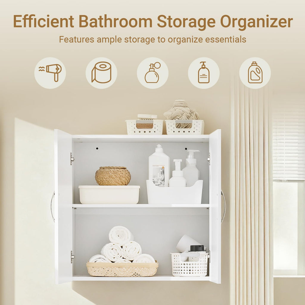 White Wall Cabinet with Shelf I52630