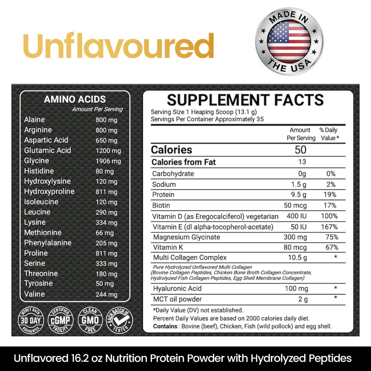 Multi Collagen Protein Powder 16.2 oz Pack of 6 Unflavored W24797