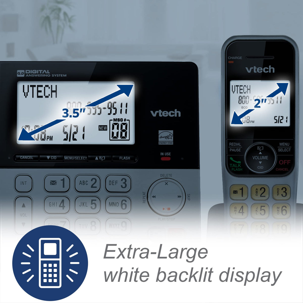 Corded/Cordless Phone System with 2 Handsets K997895