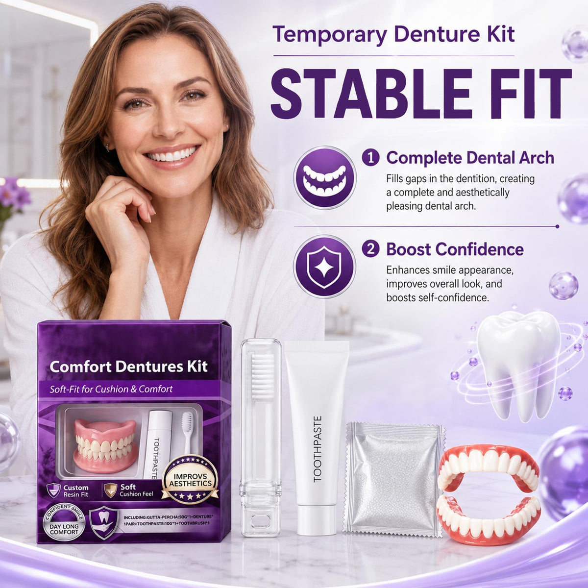 Heat Moldable Temporary Denture Kit 1 Set M7322