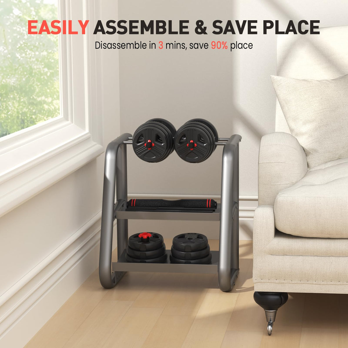 Adjustable Dumbbells Set with Connector J673