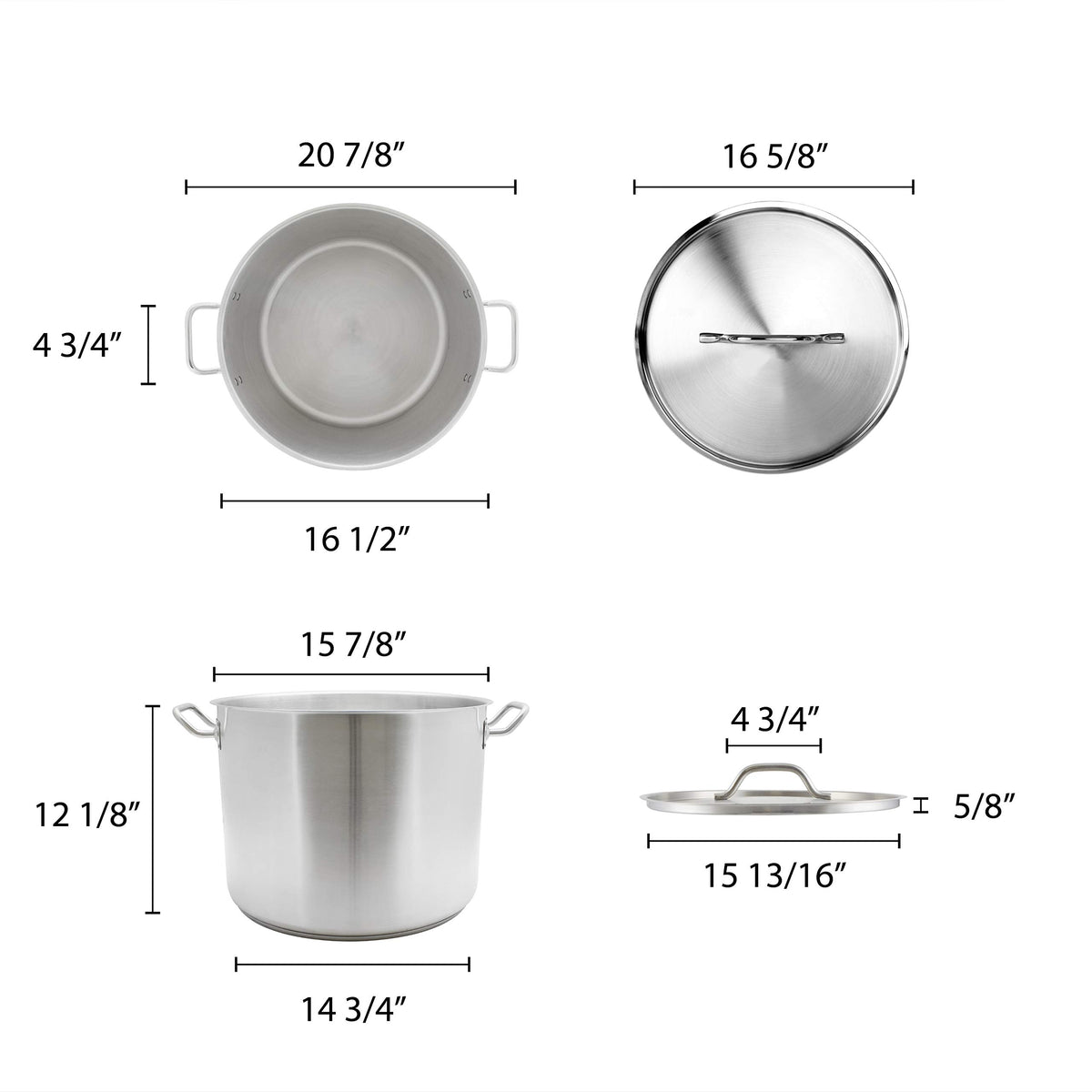 40 quart 18/8 Steel stock pot with lid L581