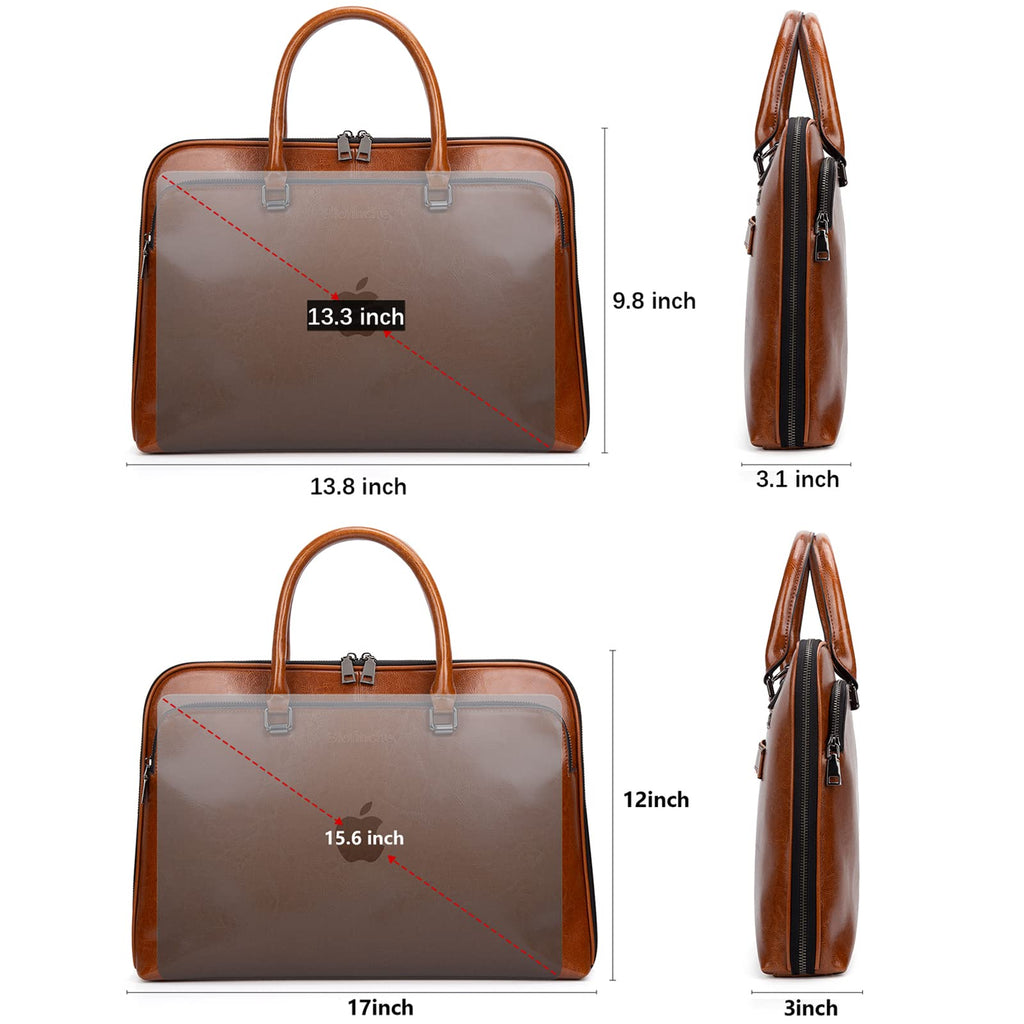 Genuine Leather Laptop Messenger Bag 13.3 15.6 inch V9439