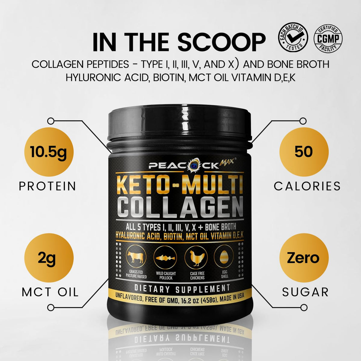 Multi Collagen Protein Powder 16.2 oz Pack of 6 Unflavored W24797
