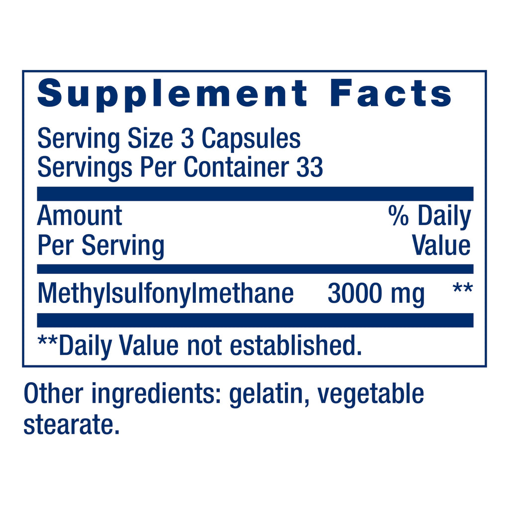 MSM 1000 mg 100 Capsules X511643
