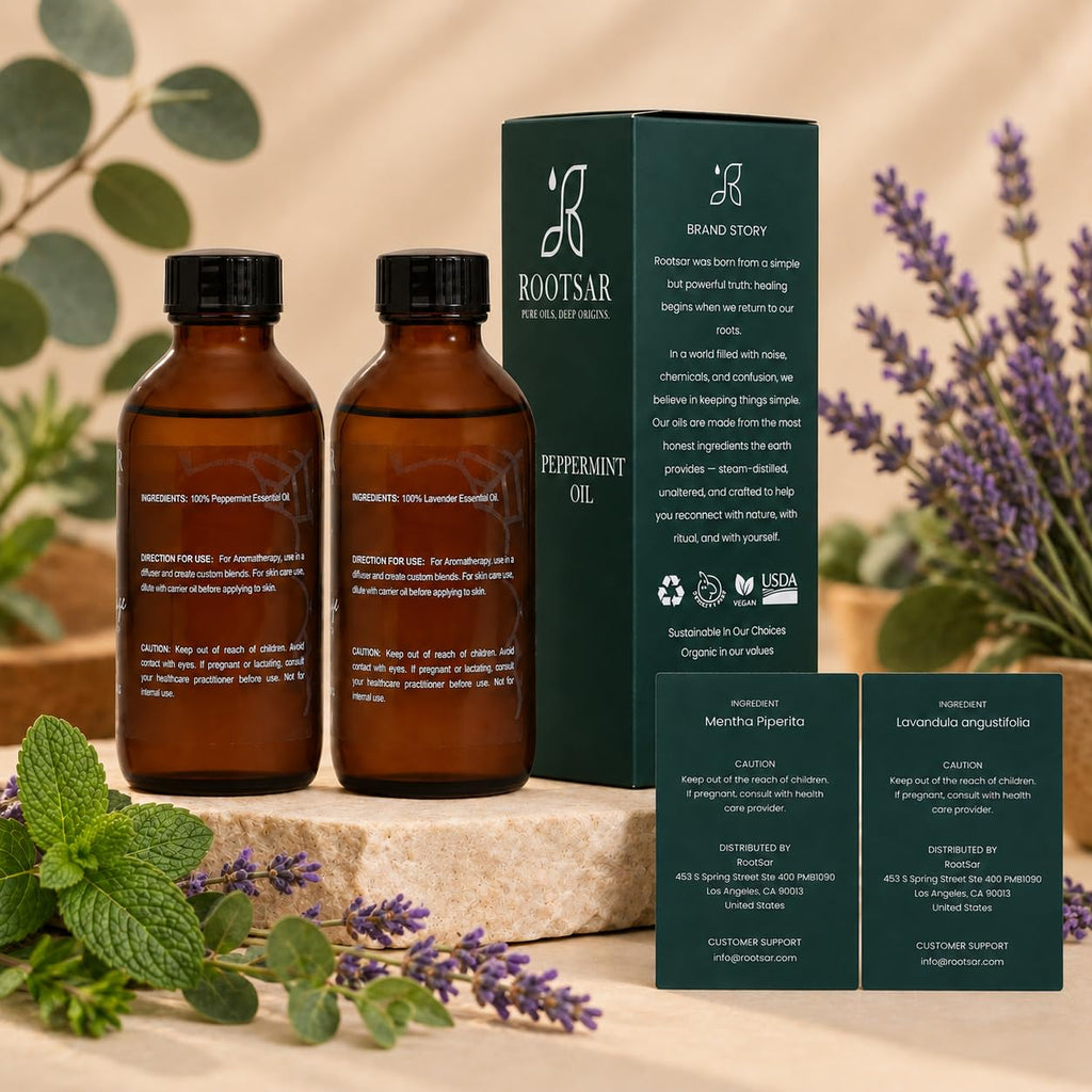 Lavender and Peppermint Essential Oils 4 Fl Oz E9418