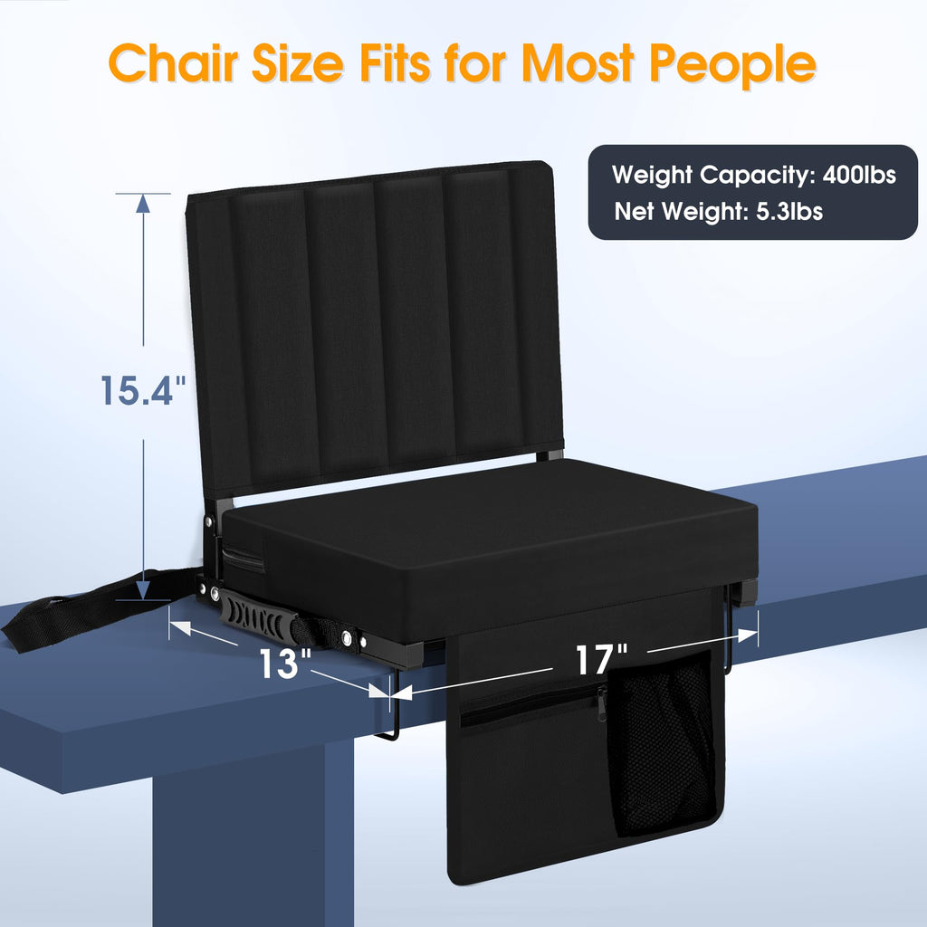 Portable Folding Stadium Seat with Back Support 2 Pack V926