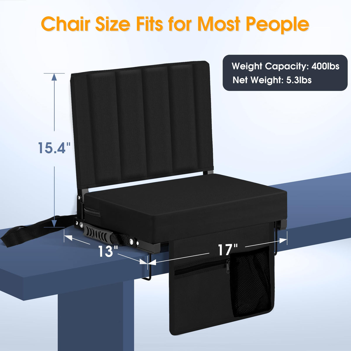 Portable Folding Stadium Seat with Back Support 2 Pack V926