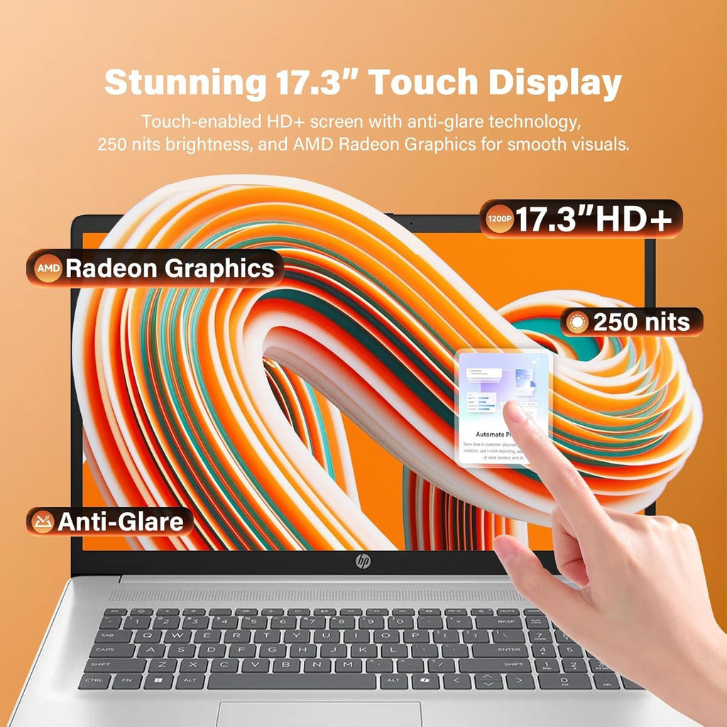 17.3" HD+ Touchscreen Laptop, AMD Ryzen 5, 16GB RAM 1TB SSD, Silver R34889