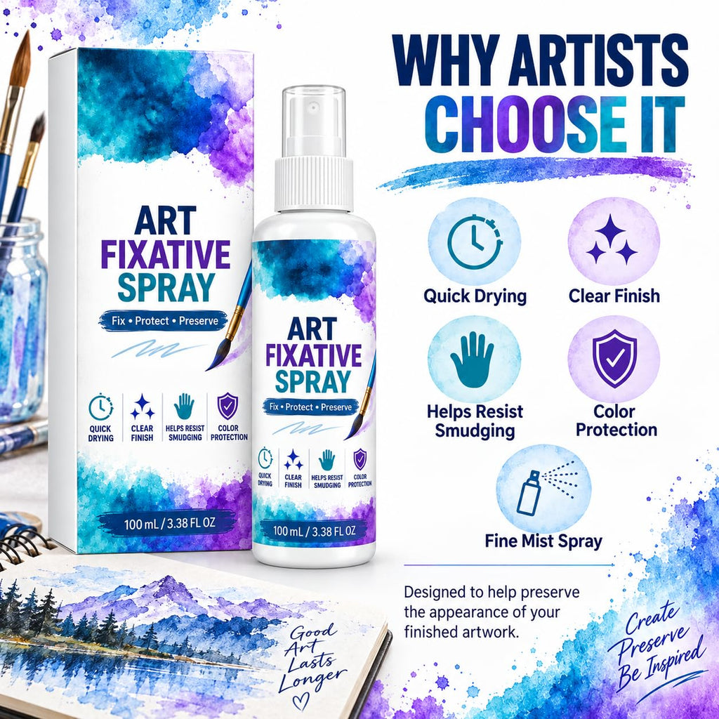 Art Fixative Spray for Pencil & Mixed Media, 4 Pack H880