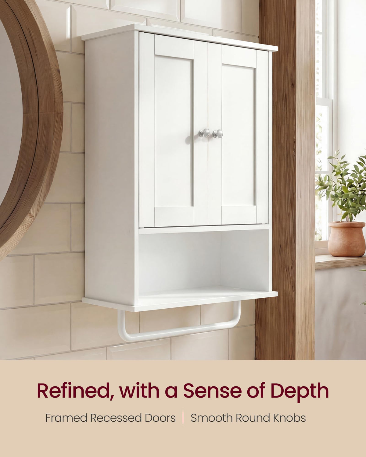 Wall Mounted Cabinet with 2 Doors and Adjustable Shelves L26515