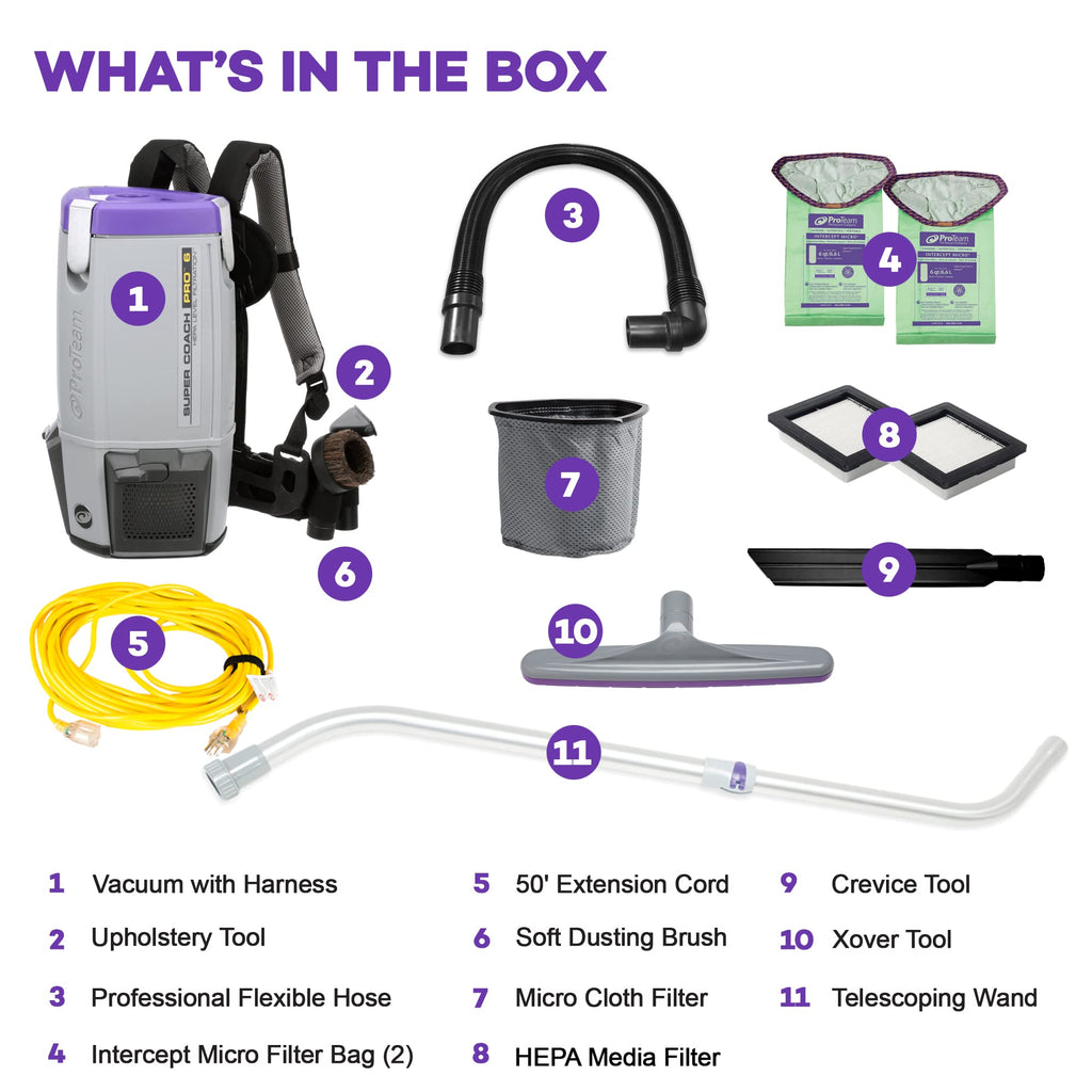 6 Quart Corded Backpack Vacuum with Telescoping Wand Tool Kit A299839