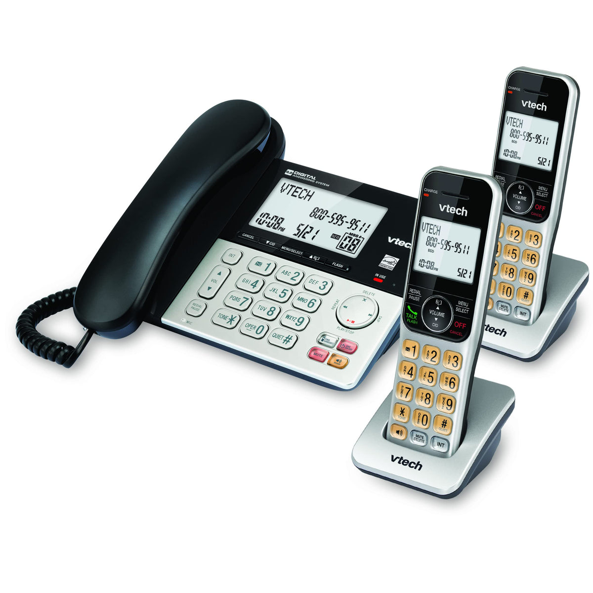 Corded/Cordless Phone System with 2 Handsets K997895