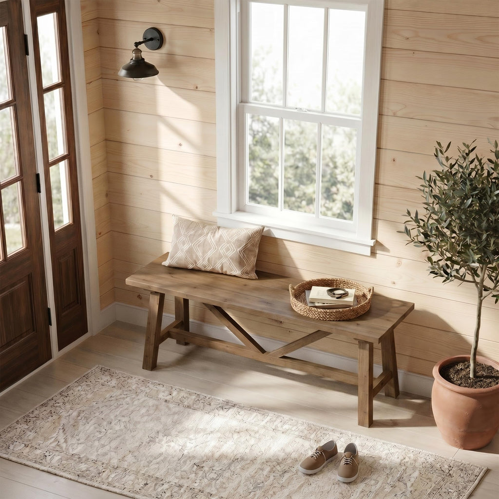 43" Solid Wood Bench V980
