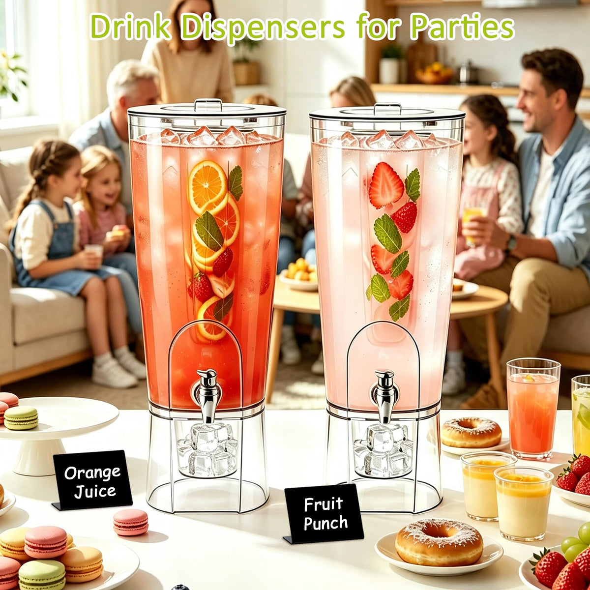 2 Gal Drink Dispensers with Stand & Fruit Infuser Q940970