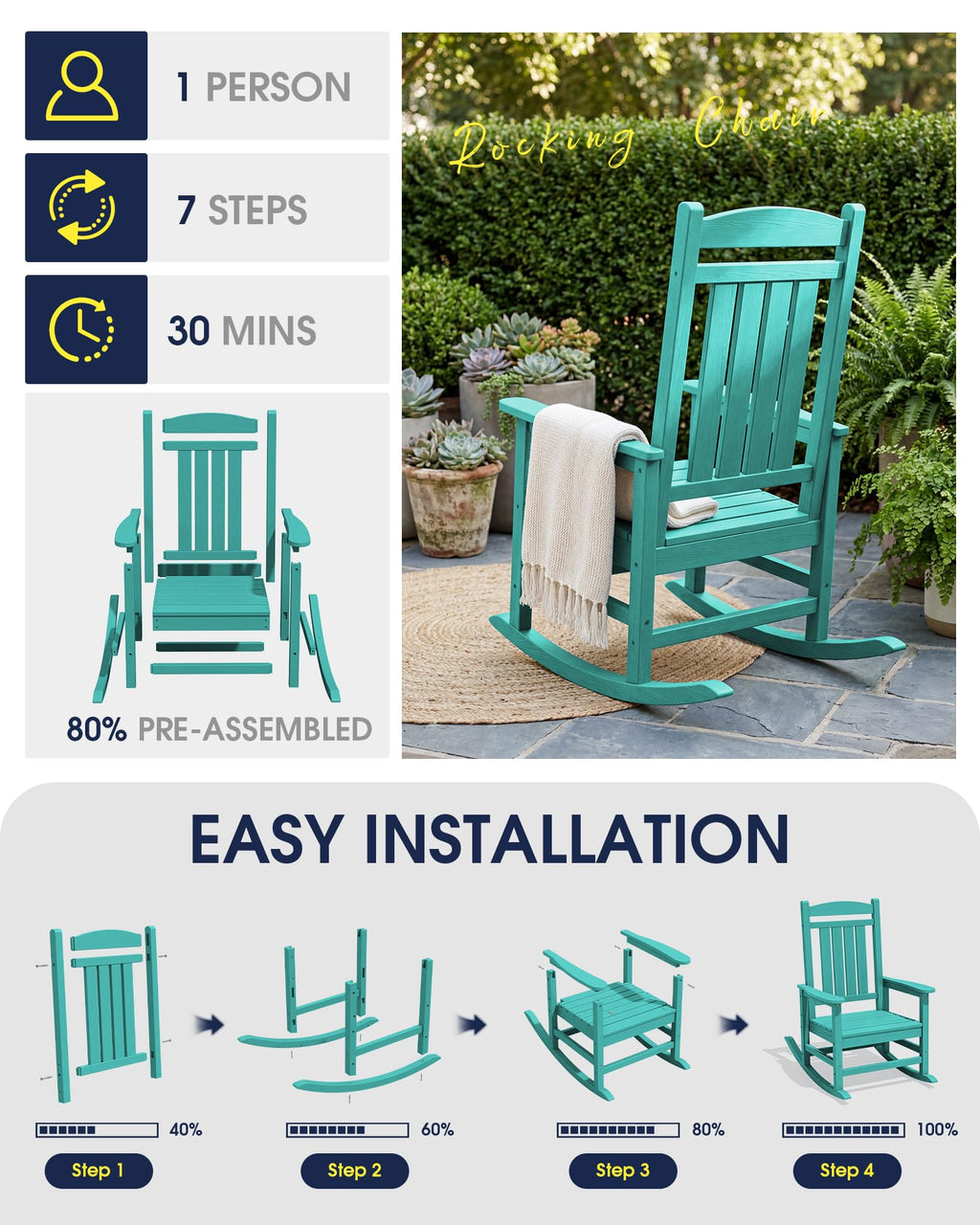 Oversized Outdoor Rocking Chair K12705