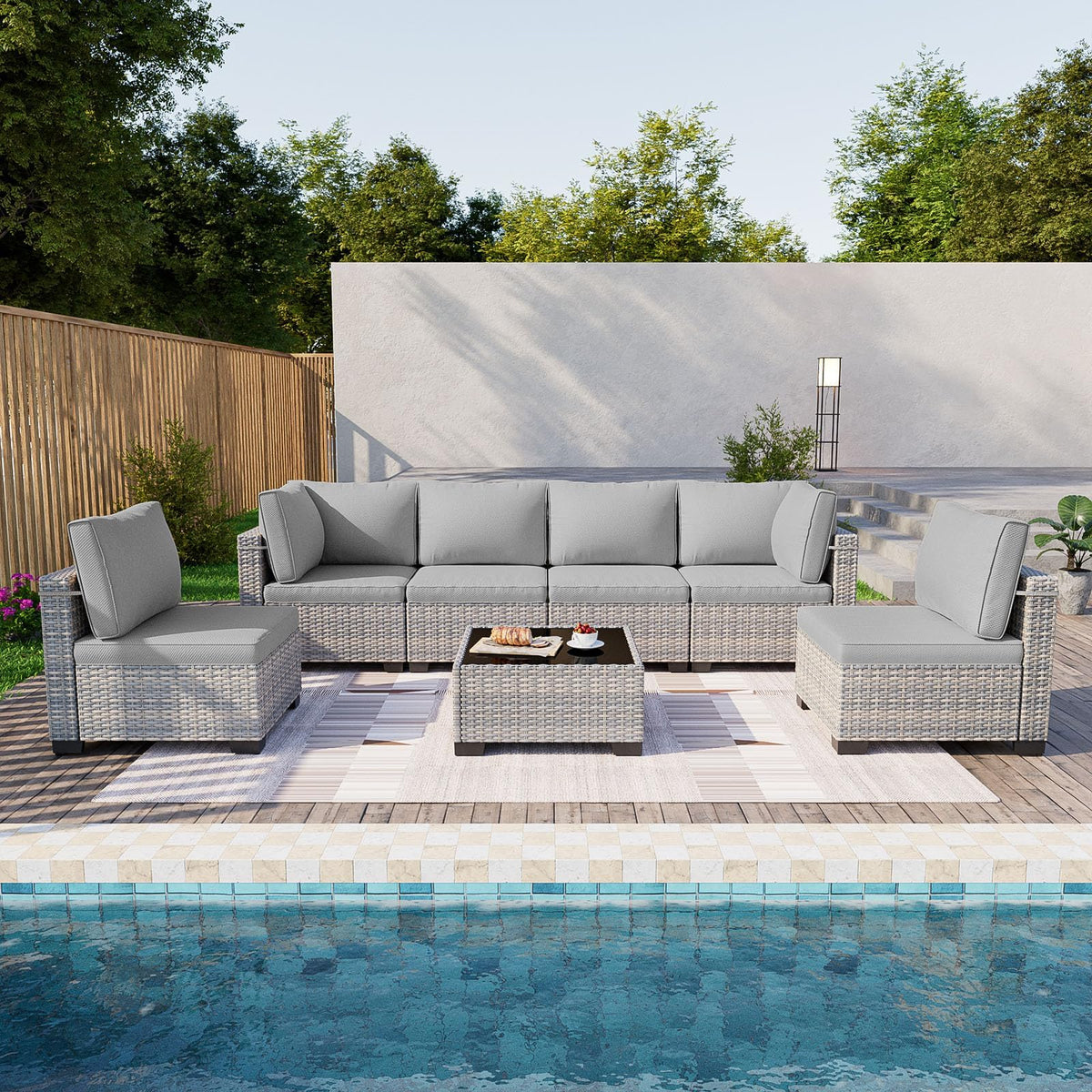 PE Wicker Modular Patio Sofa Set K968965