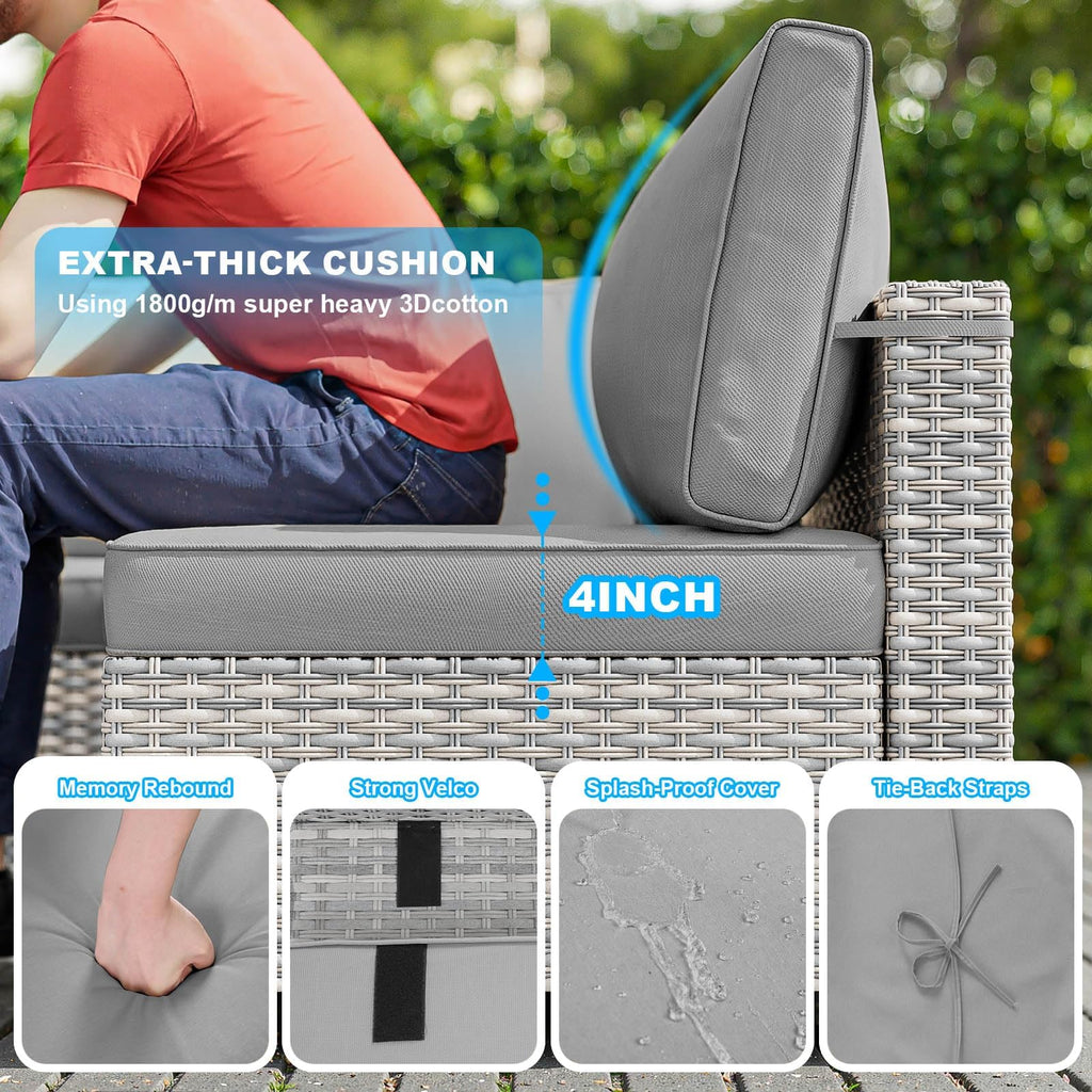 PE Wicker Modular Patio Sofa Set K968965