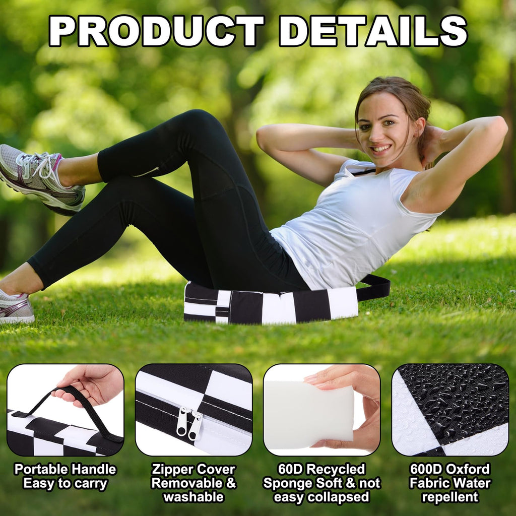 2 Pcs Extra Thick Portable Water-Repellent Stadium Seat Cushions with Handle I647120